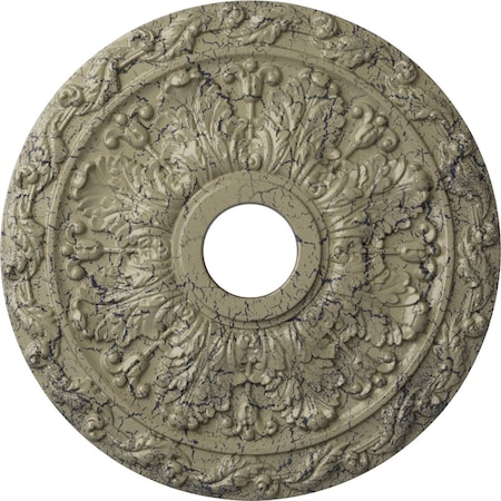 Spring Leaf Medallion (Canopies up to 5 5/8"), 19 7/8"OD x 3 5/8"ID x 1 1/4"P, Castle Stone Crackle